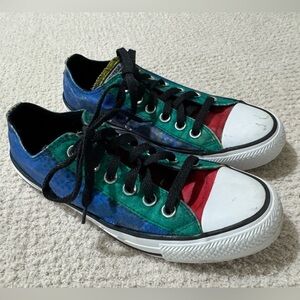 Converse All Star patchwork Sneakers Womens US 7 blue green yellow red white